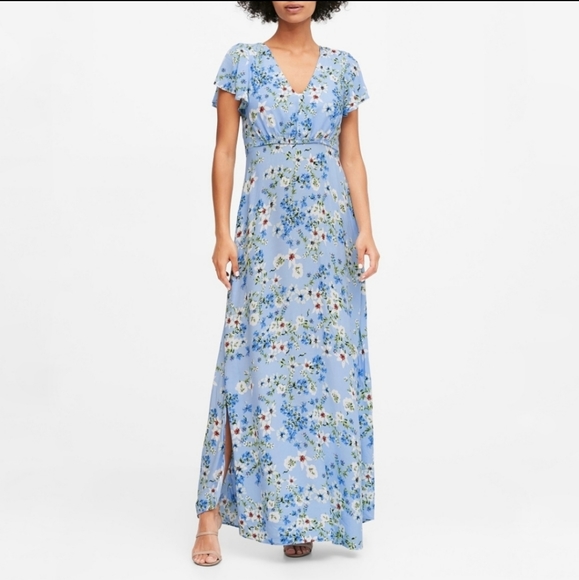 Banana Republic blue floral maxi dress - Picture 2 of 8